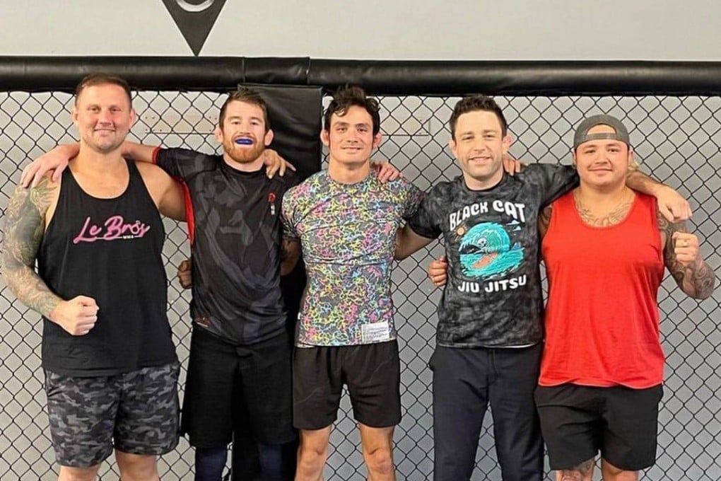 ONE featherweight champion Thanh Le (centre) trains with UFC bantamweight contender Cory Sandhagen (second from left). Photo: Instagram/@thanhlemma