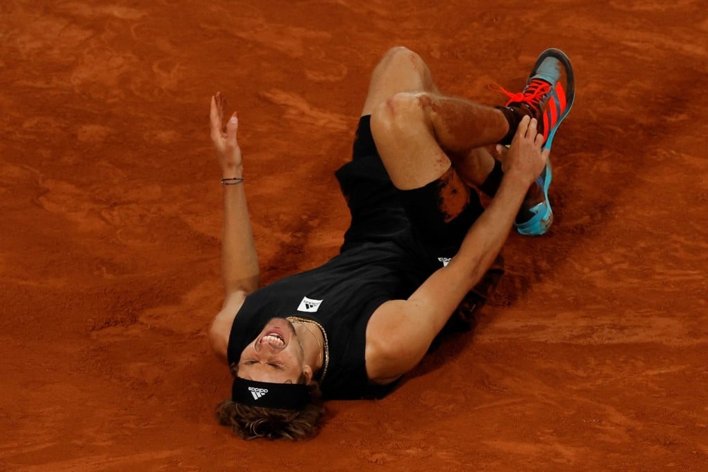 Germany’s Alexander Zverev sustained his injury during his French Open semi-final in June. Photo: Reuters