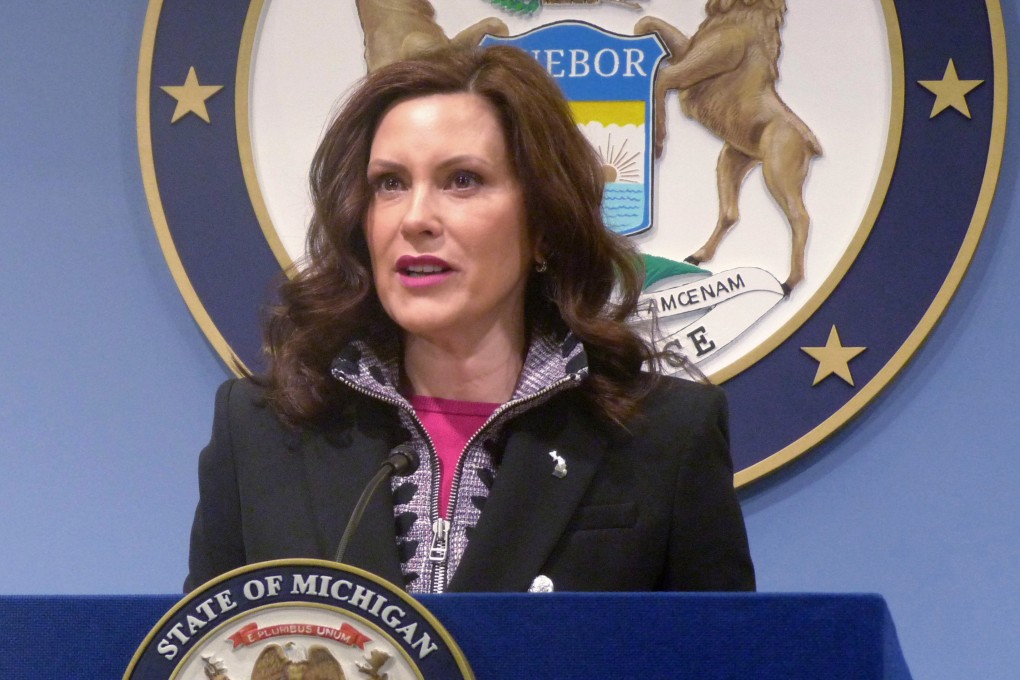 Michigan Governor Gretchen Whitmer speaks at a news conference in March. Photo: AP