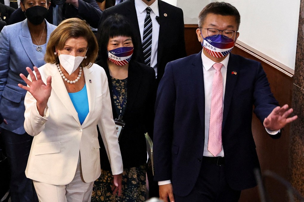 US House Speaker Nancy Pelosi walks with Tsai Chi-chang, vice-speaker of Taiwan’s legislature, in Taipei on August 3. Photo: Reuters