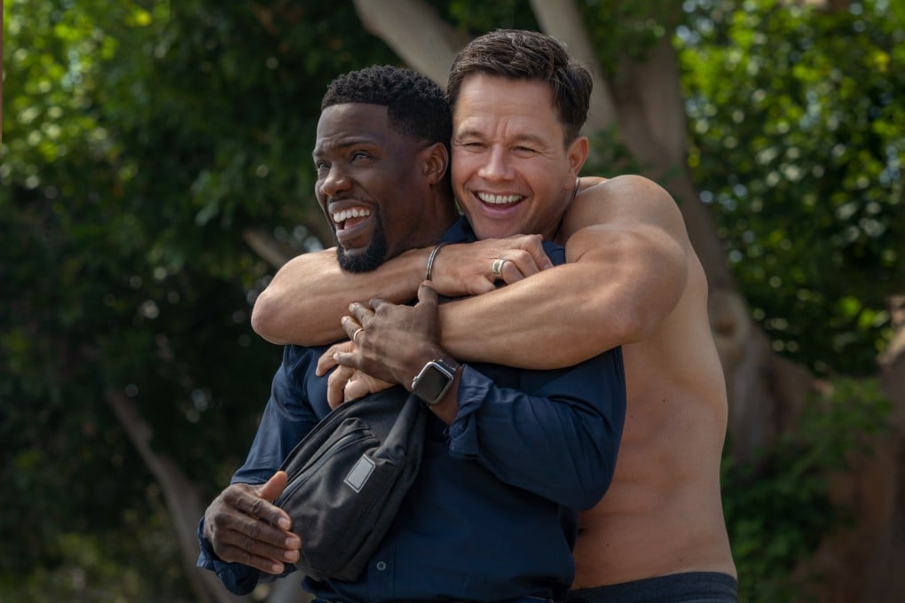 Kevin Hart (left) as Sonny and Mark Wahlberg as Huck in a still from Me Time. Photo: Saeed Adyani/Netflix