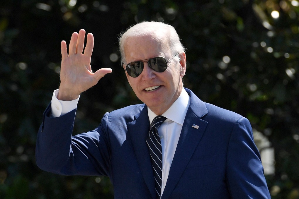 US President Joe Biden arrives on the South Lawn of the White House on Tuesday. Photo: AFP