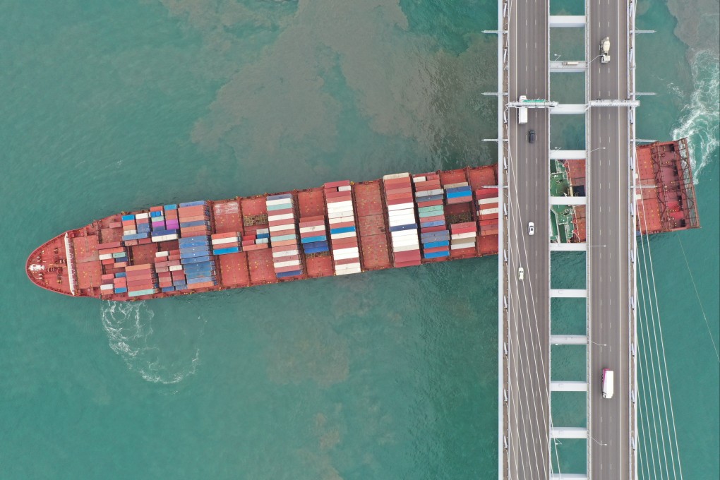 A cargo ship at the Kwai Tsing container terminals. Hong Kong has historically been a key entrepot for trade between mainland China and the world. Photo: Winson Wong