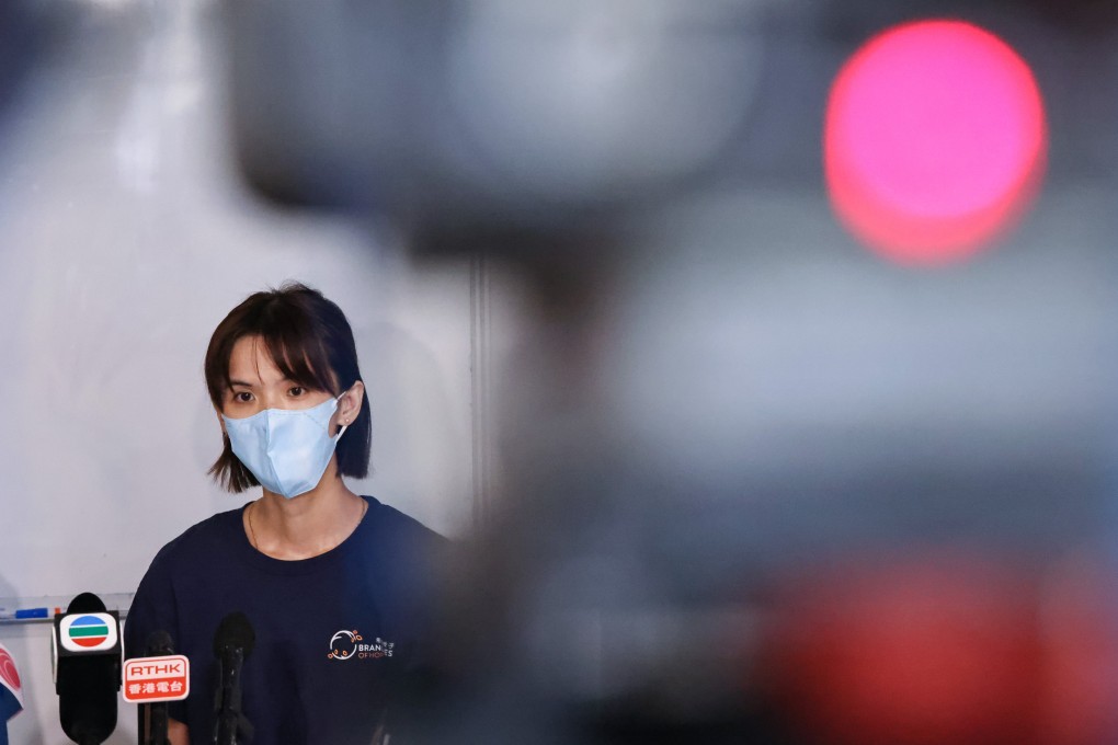 Michelle Wong, programme manager of the “Branches of Hope”, holds a press conference on recent human trafficking cases in Hong Kong on Wednesday. Photo: K. Y. Cheng