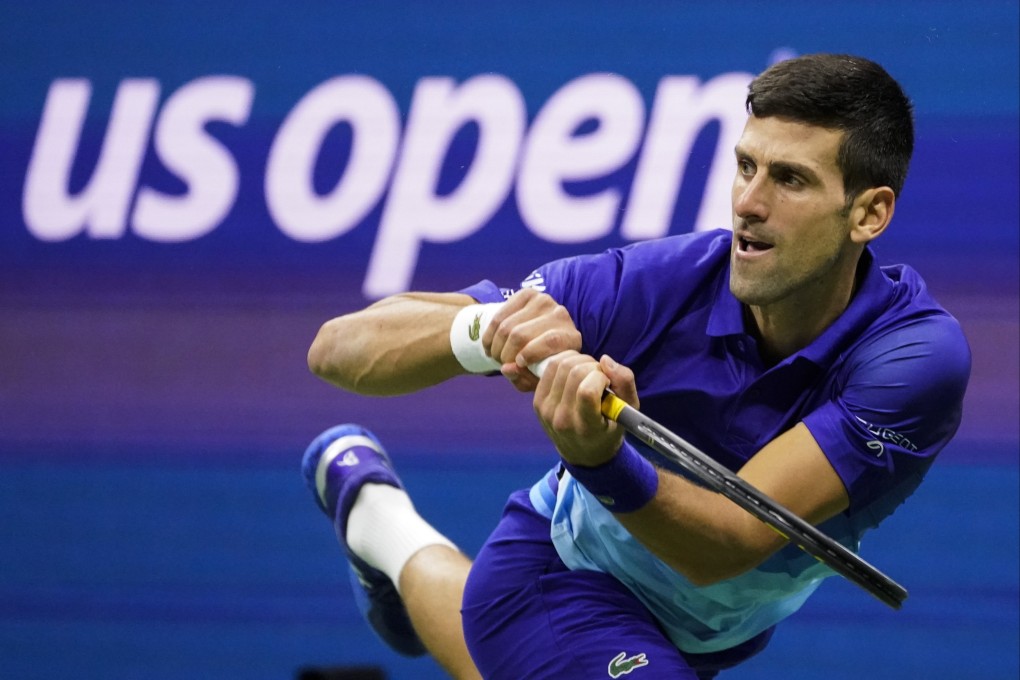 Novak Djokovic, of Serbia, returns a shot to Alexander Zverev, of Germany, during the semi-finals of last year’s US Open. Photo: AP