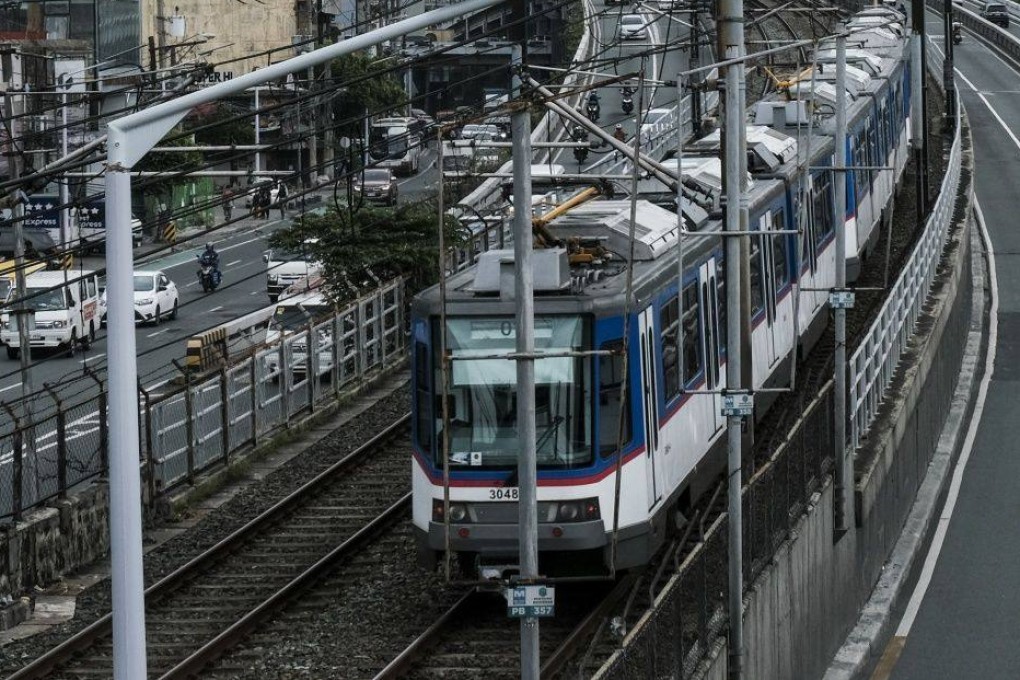 A Metro Rail Transit train in Makati City, Metro Manila. Philippine President Ferdinand Marcos Jnr has targeted improvements in country’s rail transport network. Photo: Bloomberg