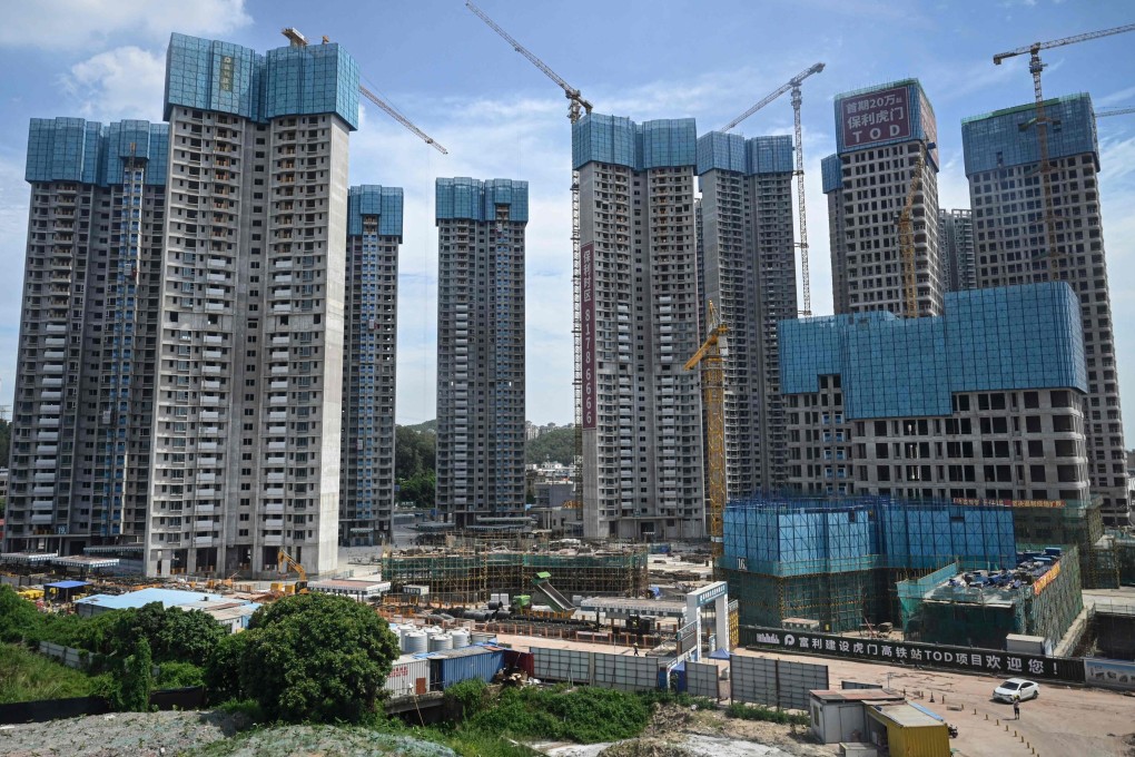 A construction site for a housing complex by Chinese property developer Poly Group is seen in Dongguan, southern Guangdong province, on July 13. Photo: AFP