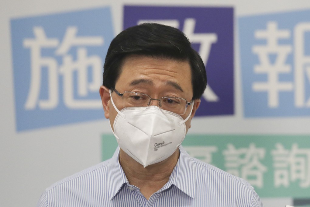 Chief Executive John Lee Ka-chiu after a consultation session at Hong Kong Southern District Government Primary School this month. Photo: SCMP / Xiaomei Chen
