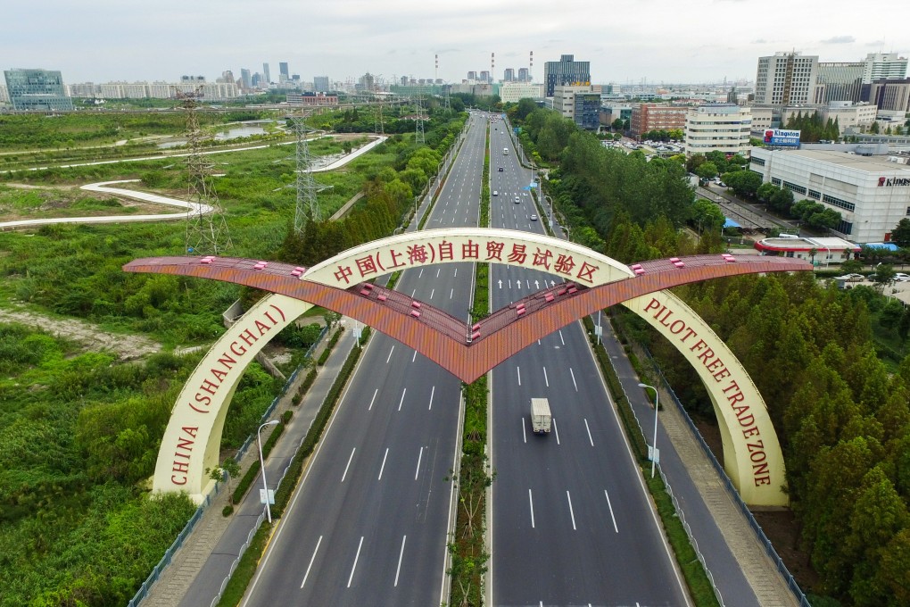 Aerial photo taken Sept. 21, 2016 shows a view of the China Pilot Free Trade Zone in Shanghai. Photo: Xinhua