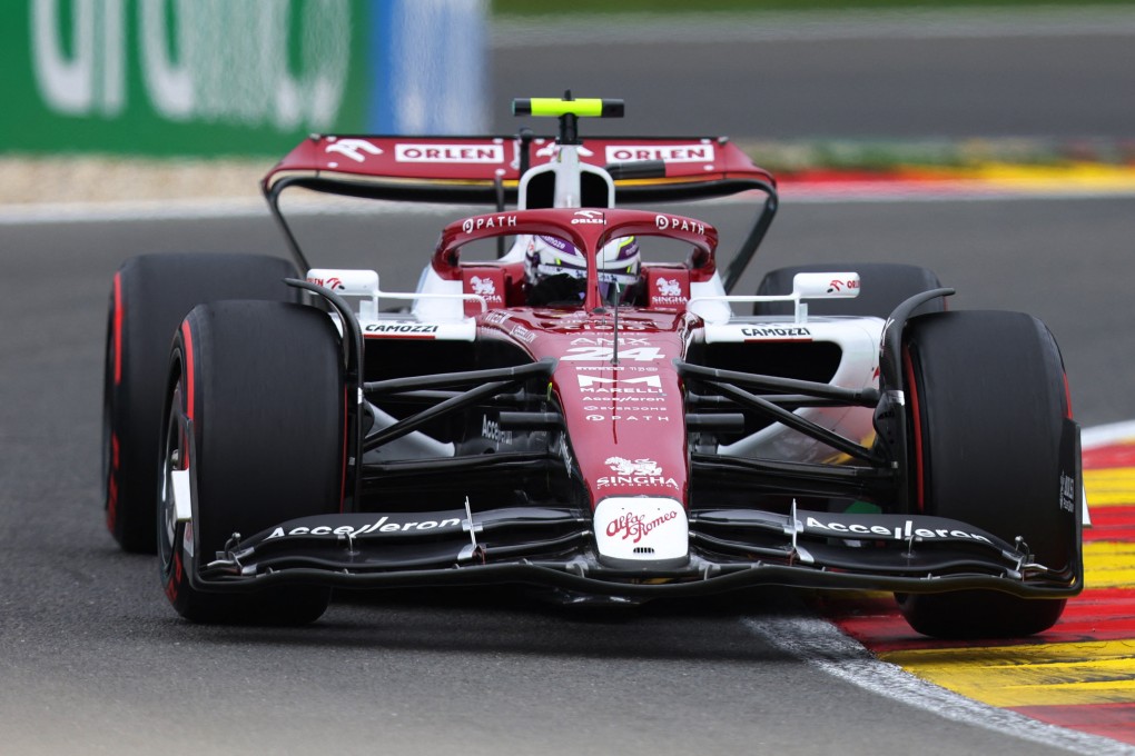 Alfa Romeo’s Zhou Guanyu during Belgian Grand Prix qualifying. Photo: Reuters