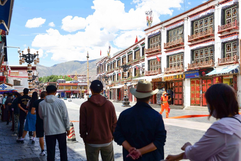 Mass Covid-19 tests in Lhasa earlier this month. Photo: AFP