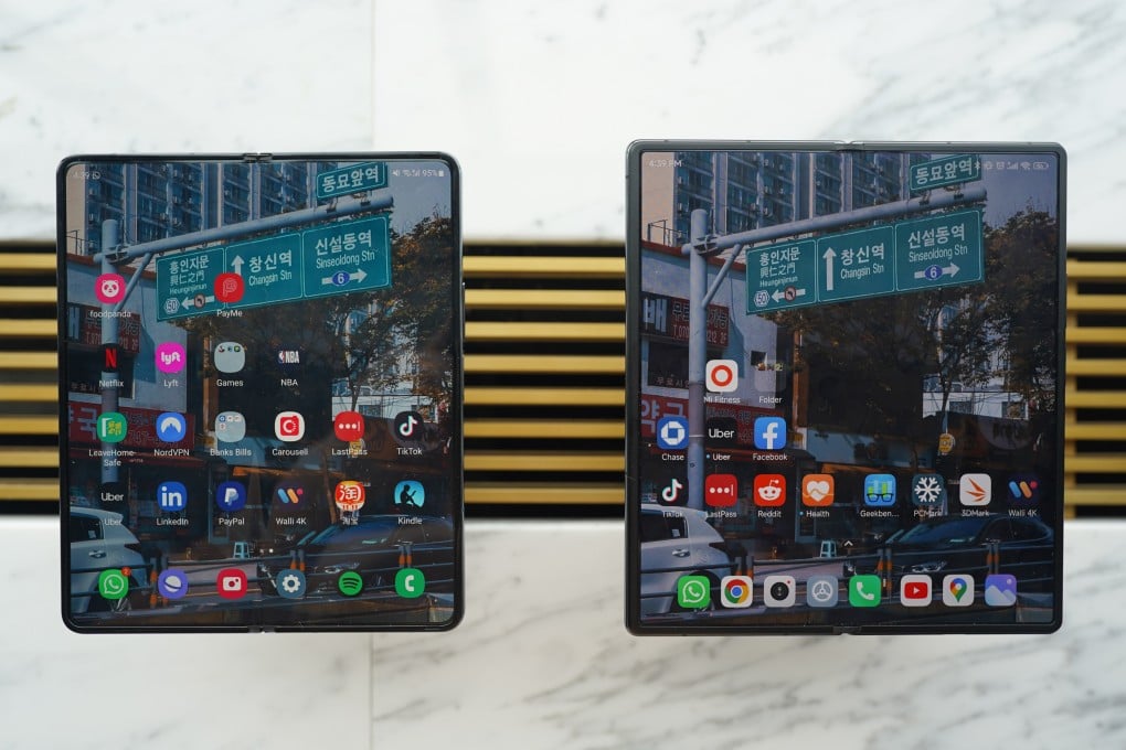 Who made the better foldable smartphone, Xiaomi or Samsung? We take a look at the Xiaomi Mix Fold 2 (right) and the Samsung Galaxy Z Fold 4. Photo: Ben Sin
