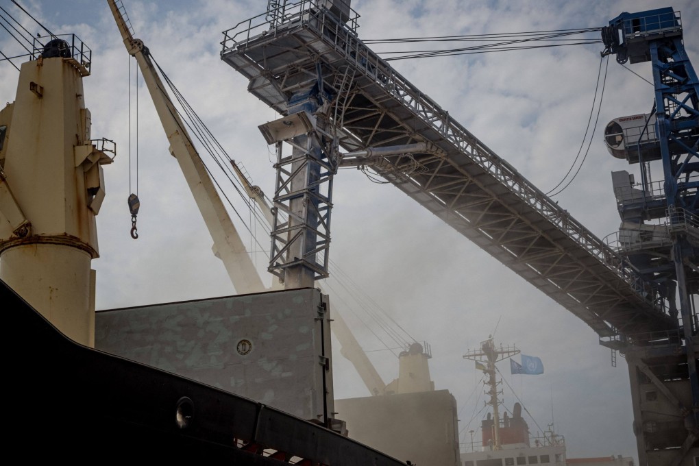 The first UN-chartered vessel MV Brave Commander loads more than 23,000 tonnes of grain to export to Ethiopia, in Yuzhne, east of Odesa on the Black Sea coast in August 2022. Photo: AFP