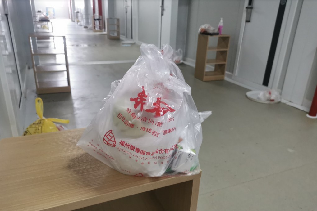 Preparation for China’s quarantine includes bringing lots of food; the meals provided (above) were small at a quarantine centre in Fuzhou, Fujian province.