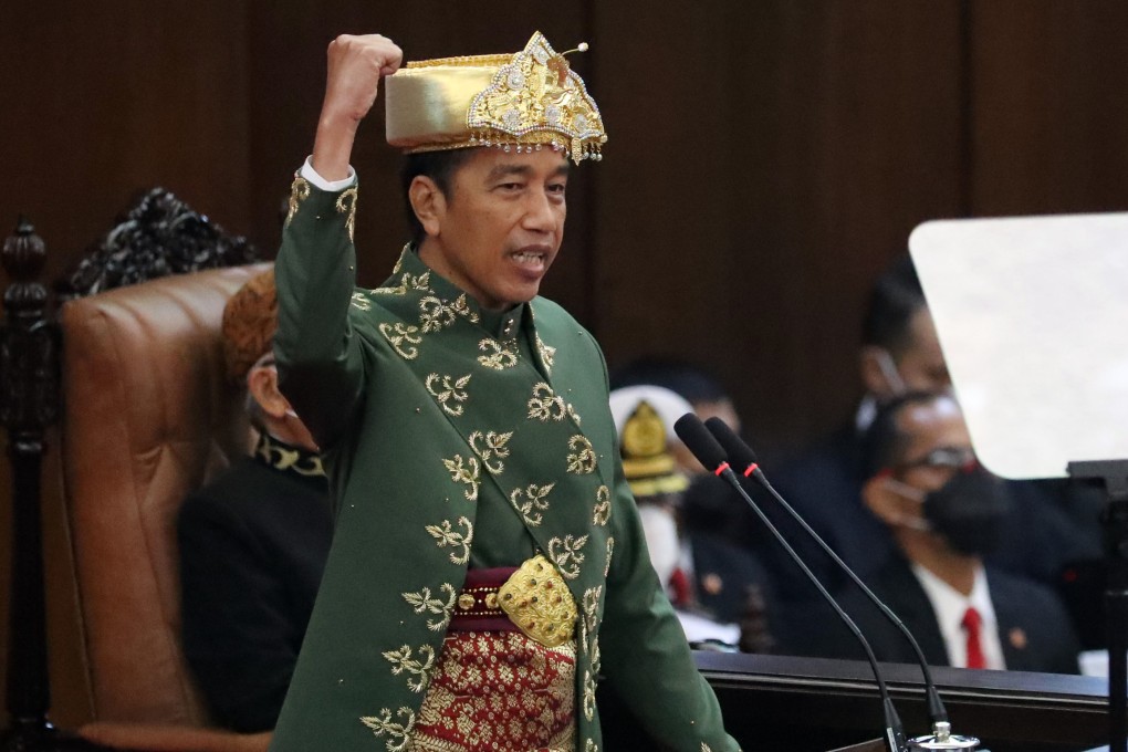 Indonesian President Joko Widodo gestures as he delivers his annual state-of-the-nation speech to parliament earlier this month. Photo: Reuters