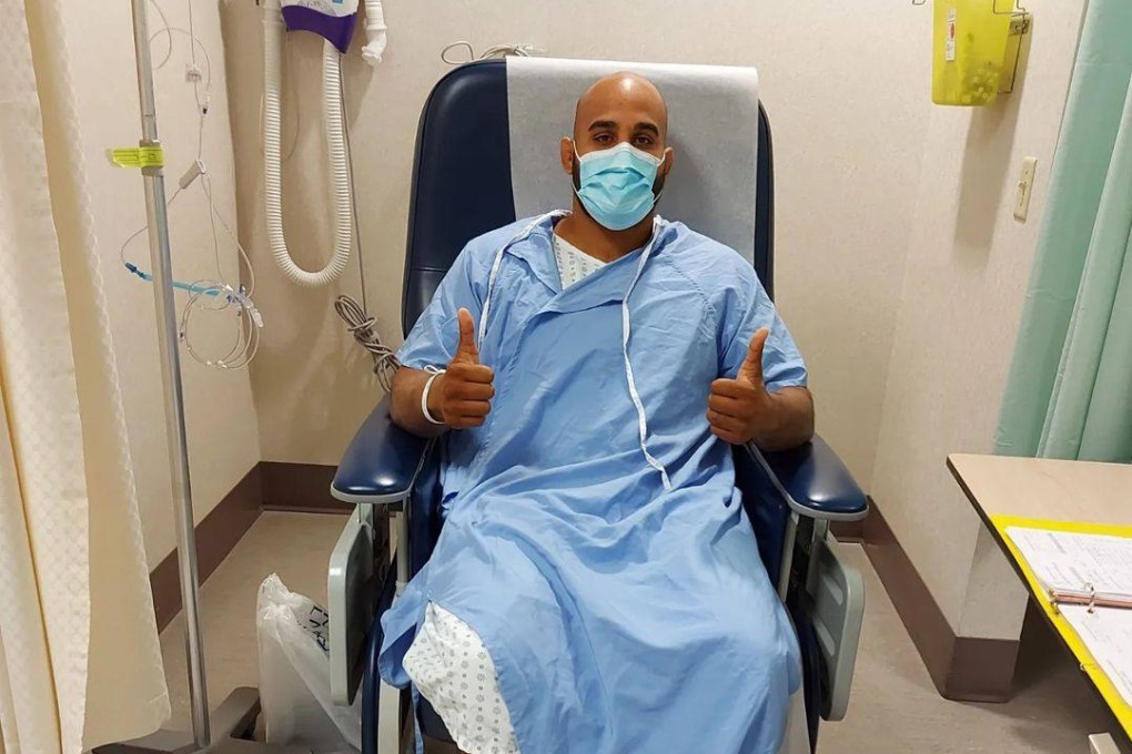 ONE heavyweight champ Arjan Bhullar poses for pictures after undergoing surgery on an injury.