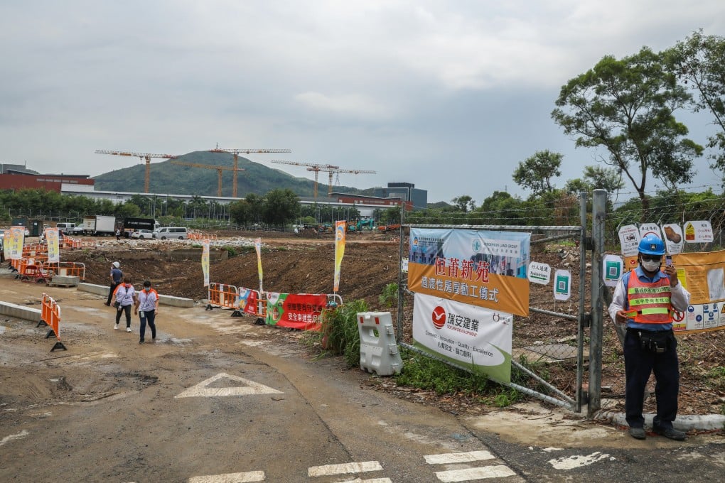 Hong Kong’s deputy housing chief officiated a commencement ceremony ahead of the construction of a new community service building in Kam Tin. Photo: Yeung-man