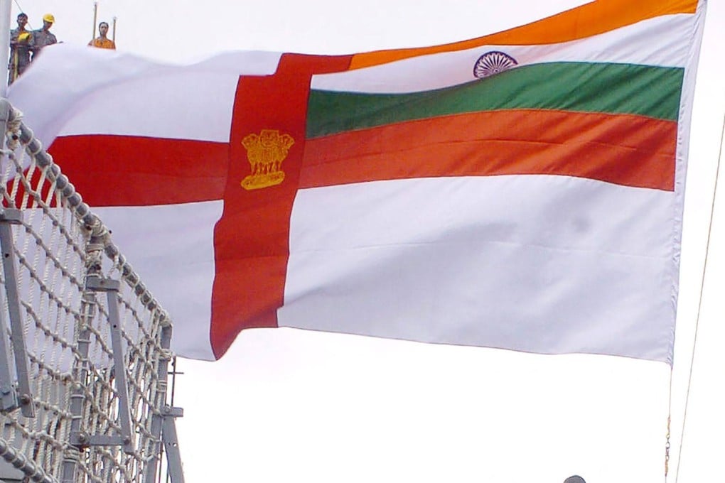 India will unfurl a new naval flag that retires a British colonial symbol to mark the formal debut of the country’s first locally built aircraft carrier, Prime Minister Narendra Modi’s office said. Photo: AFP