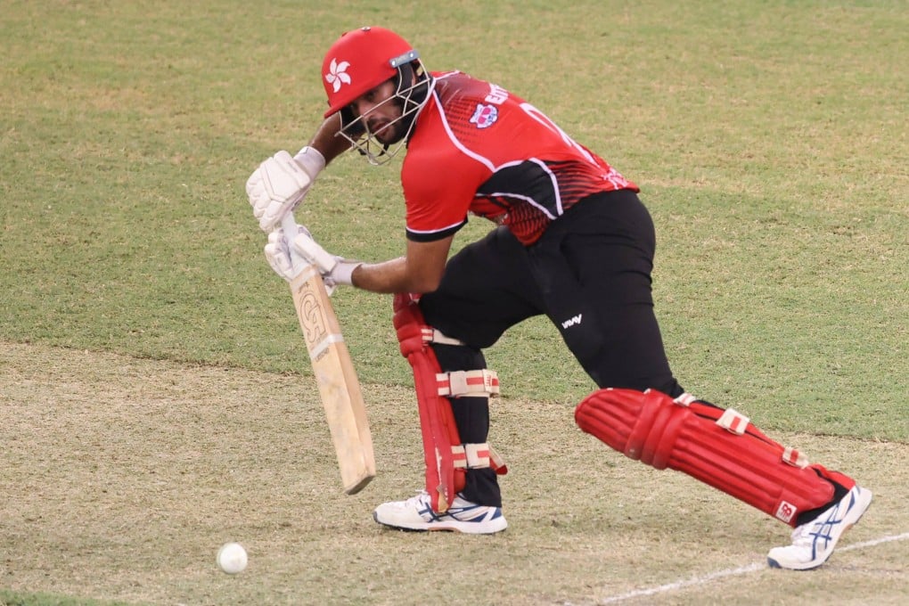 Kinchit Shah plays a shot during the Asia Cup Twenty20 match against India. Photo: AFP