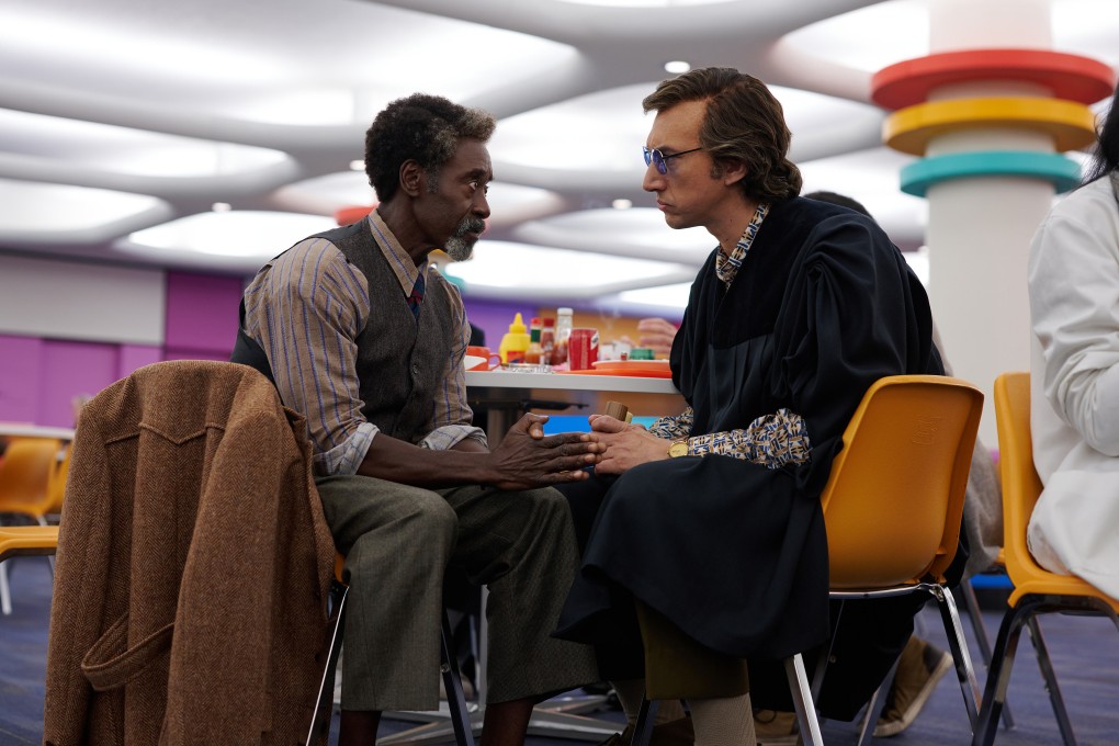 Don Cheadle (left) as Murray and Adam Driver as Jack in a still from White Noise. Photo: Wilson Webb/Netflix