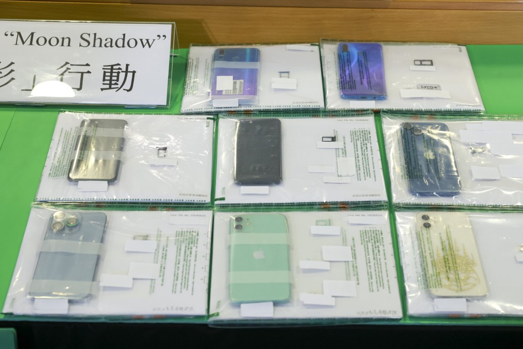Hong Kong customs displays evidence at a press conference on a case involving money laundering. Photo: May Tse
