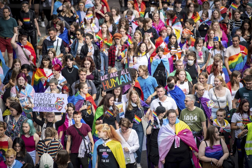 People attend a pride march to mark Christopher Street Day in Bremen, Germany, on August 27. Photo: dpa via AP