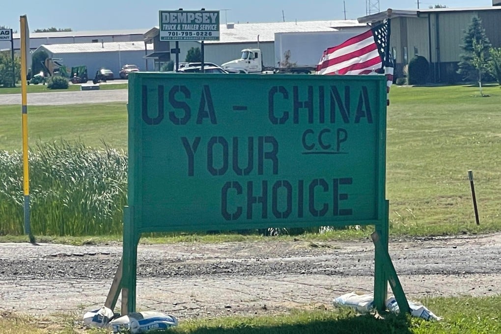A sign in Grand Forks, North Dakota, where Fufeng USA’s project has sparked controversy among some residents who are wary of the Chinese company. Photo: Craig Spicer