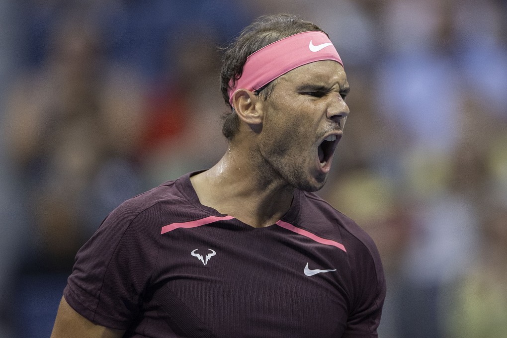 Rafael Nadal celebrates after defeating Richard Gasquet at Arthur Ashe Stadium. Photo: dpa