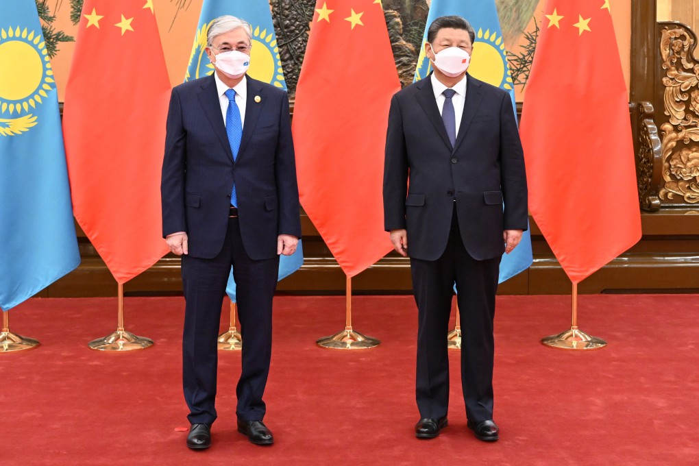 Chinese President Xi Jinping (right) meets Kazakh leader Kassym-Jomart Tokayev in Beijing on February 5. The pair will meet in Kazakhstan on September 14. Photo: Xinhua