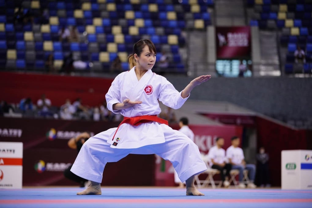 Grace Lau in action in the final of the Karate 1 Premier League in Baku. Photo: WKF