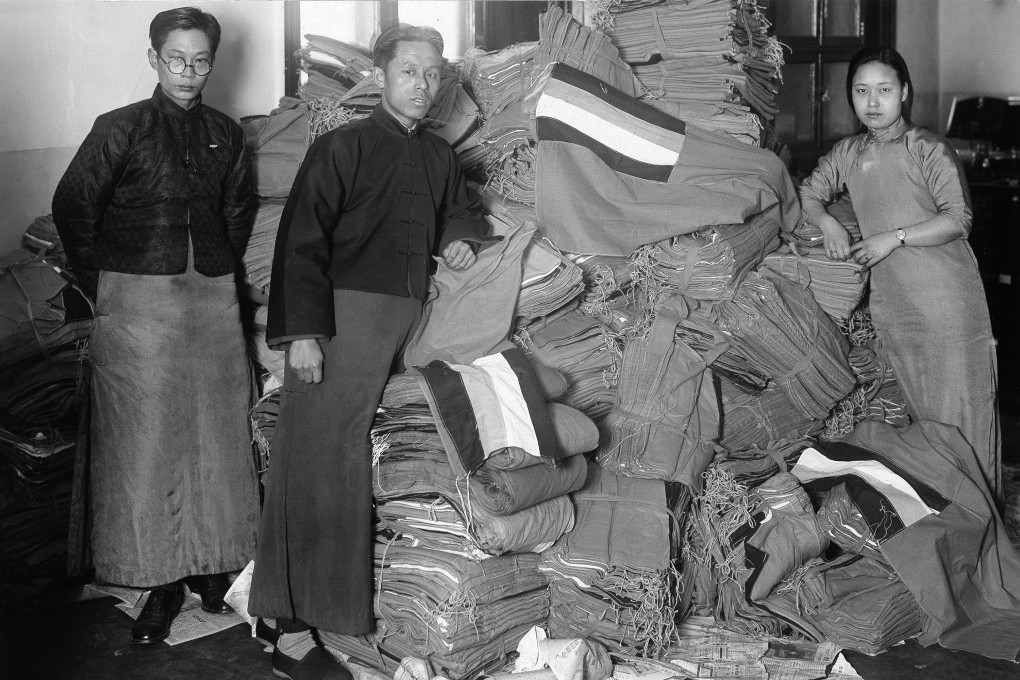 National flags of Manchukuo, the Japanese puppet state, await distribution in 1933. Manchuria existed as a country in its own right, both in premodern and more recent times. Photo: Getty Images