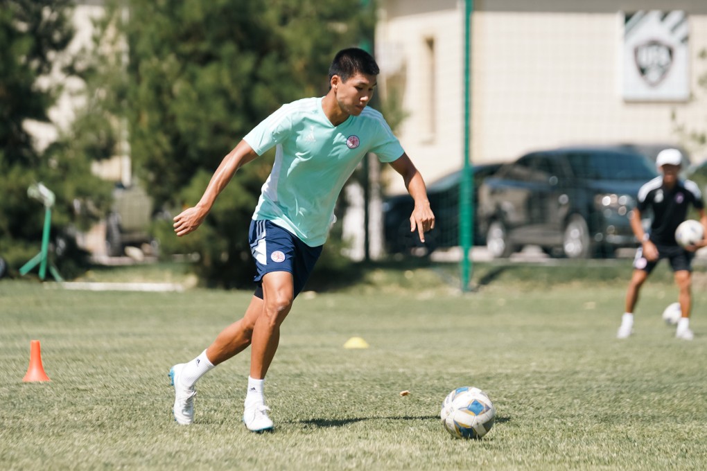 Tamirlan Kozubaev at a training session in Jizzakh, Uzbekistan, before his side’s AFC Cup inter-zone semi-final against PFC Sogdiana Jizzakh. Photo: Eastern SC