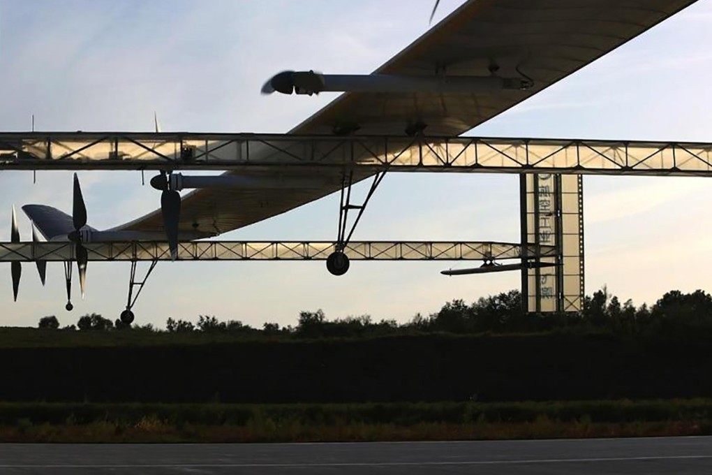 Solar-powered drone Morning Star 50 completed its maiden flight in northwest China on Saturday. Photo: CCTV