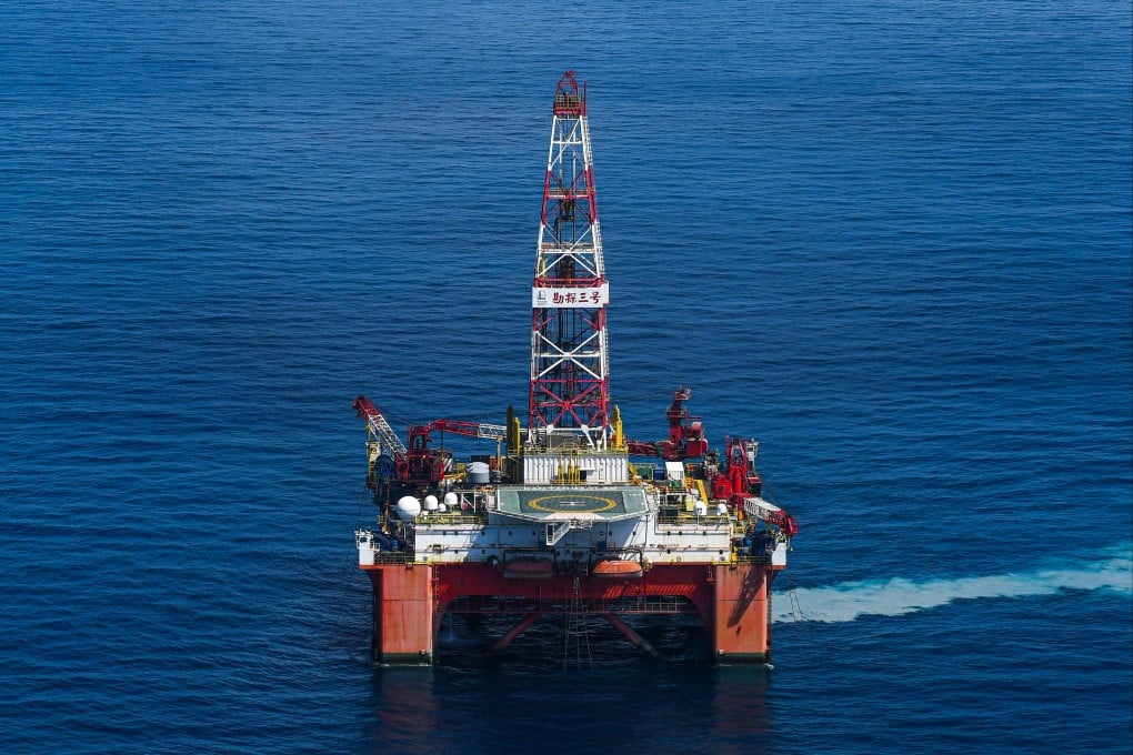 An offshore oil platform in the northern waters of the South China Sea. Photo: Xinhua