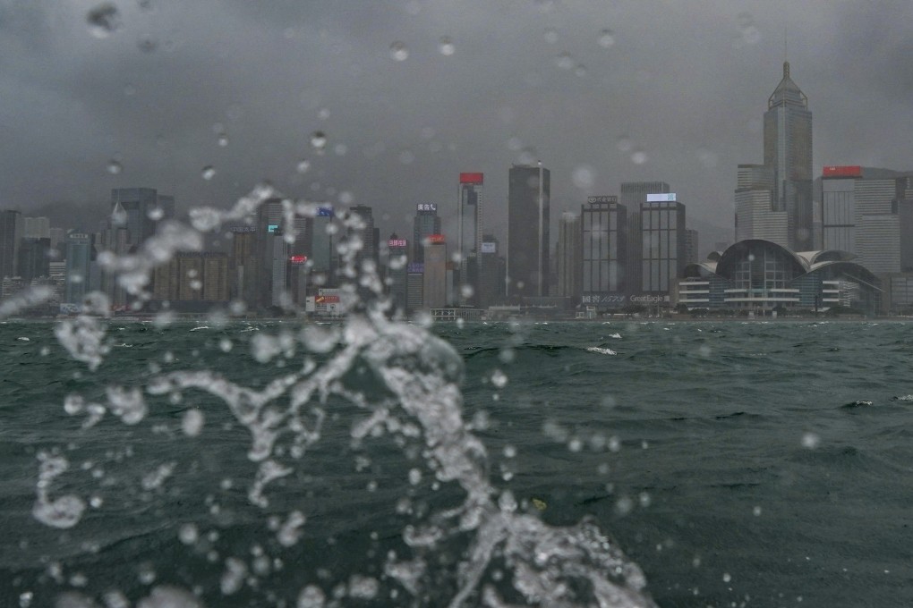 A wave splashes Tsim Sha Tsui as Typhoon Chaba hits Hong Kong on July 2, 2022.
Photo: SCMP / Felix Wong