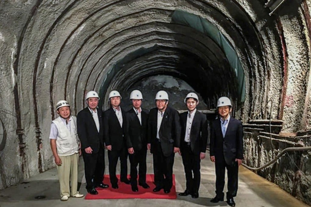 Liberal Democratic Party members of the Miyagi prefectural assembly during an inspection of the construction site for an undersea tunnel in Karatsu, Saga Prefecture, in 2017. Photo: Facebook