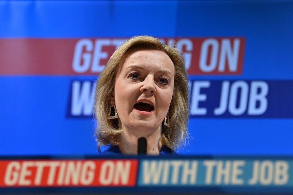 Liz Truss speaks as foreign secretary during the Conservative Party Spring Conference at Blackpool Winter Gardens in Blackpool, northwest England on March 19. Before she became foreign secretary, she was the secretary of state for international trade, the president of the board of trade, and the minister for women and equalities, all at the same time. Photo: AFP