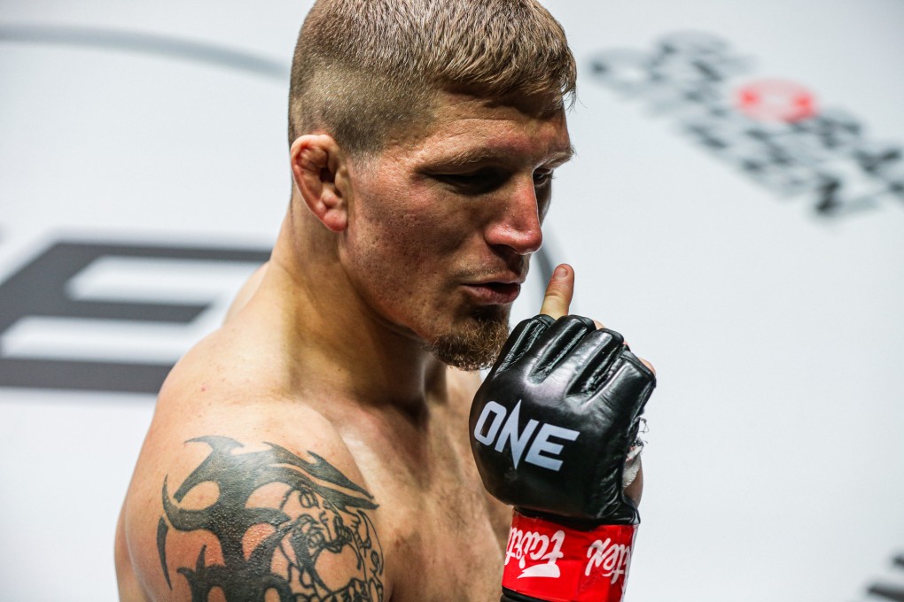 Zebaztian Kadestam celebrates after knocking out Iuri Lapicus at ONE on Prime Video 1. Photo: ONE Championship