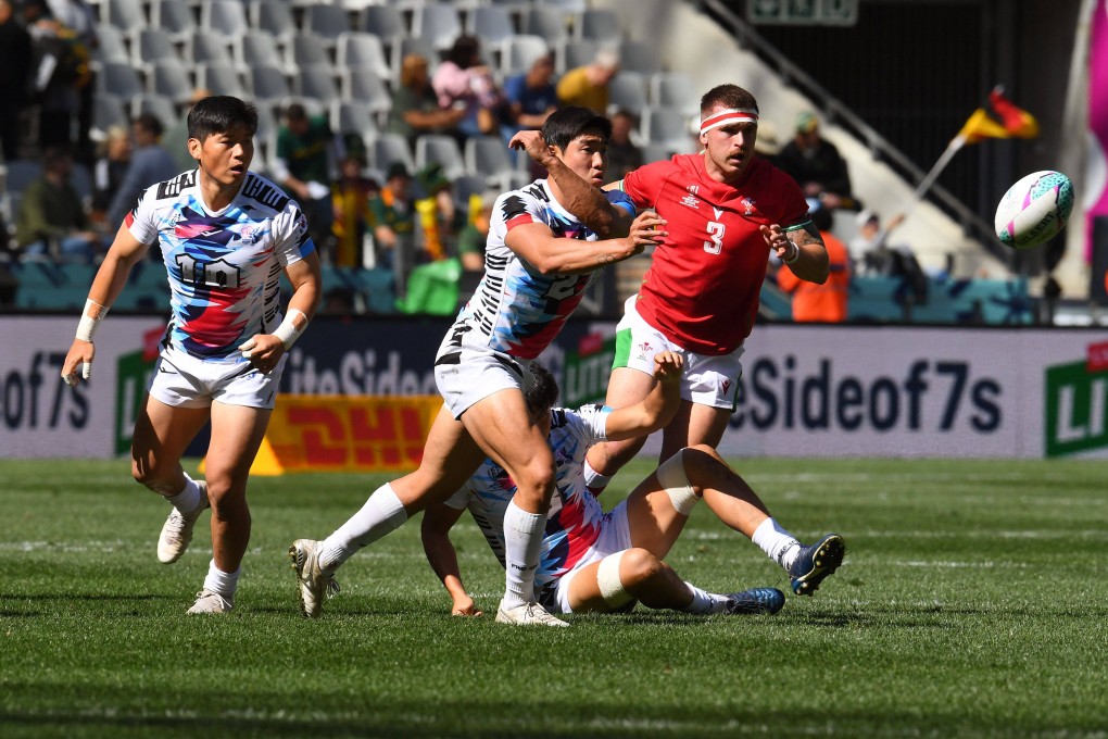 South Korea’s Lee Jun-kyu in action against Wales at the Rugby World Cup Sevens in Cape Town. Photo: AFP