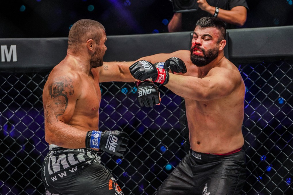 Anatoly Malykhin knocks out Amir Aliakbari. Photos: ONE Championship