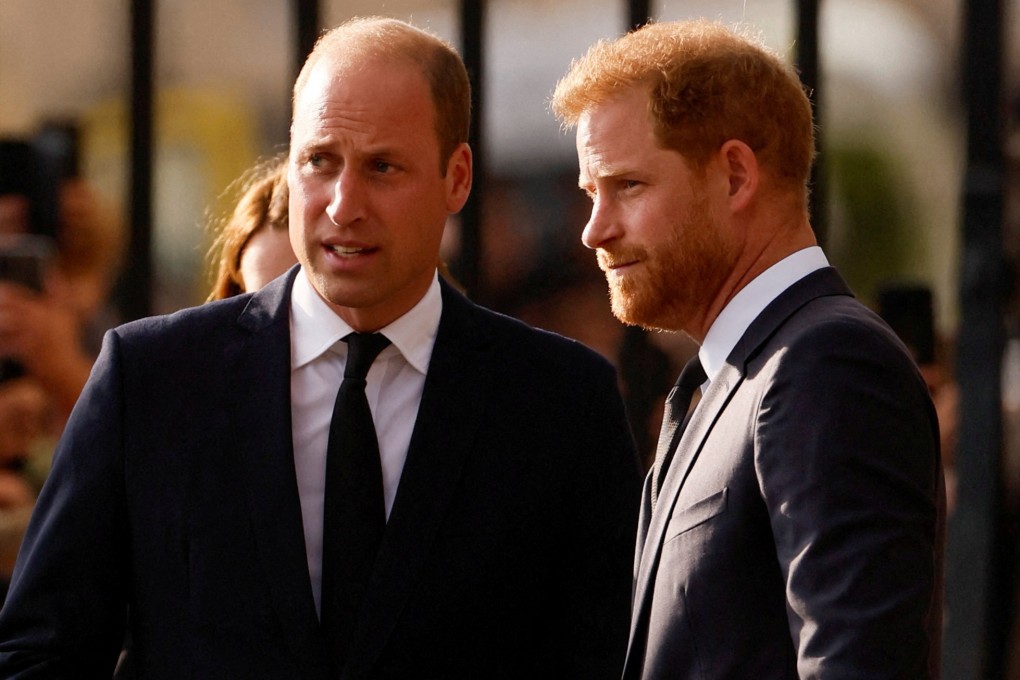 Britain’s William, Prince of Wales, left, and Prince Harry outside Windsor Castle in Windsor, Britain on Saturday. Photo: Reuters