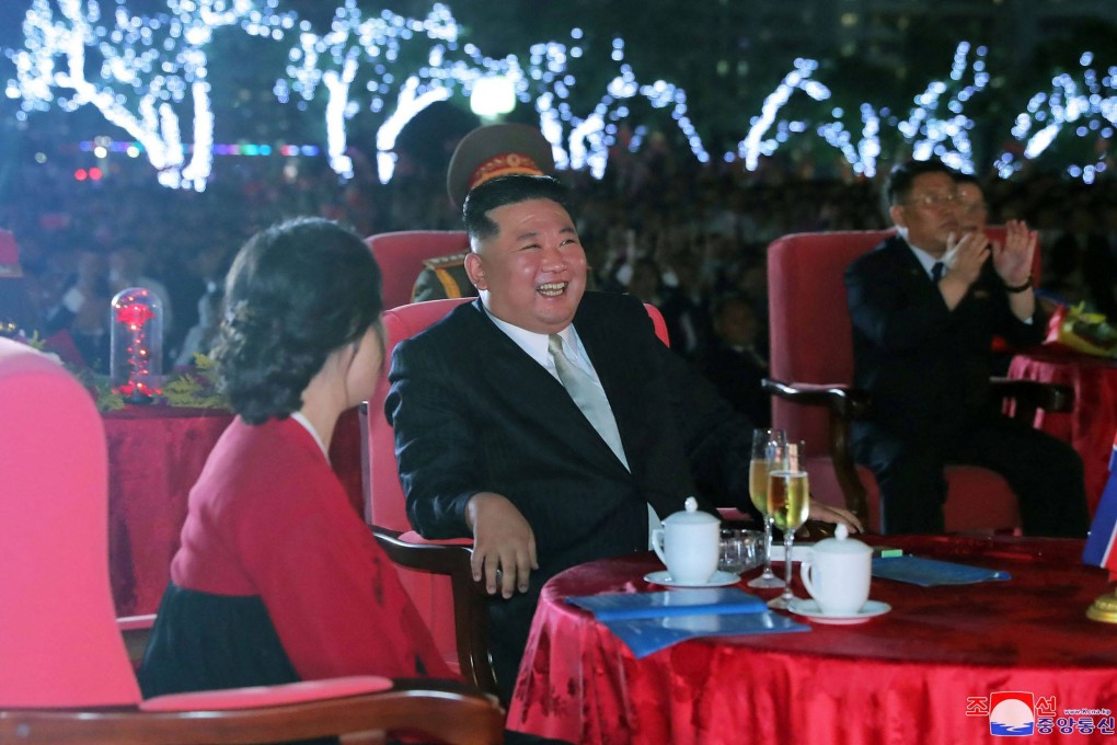 North Korean leader Kim Jong-un (centre) at an event celebrating the 74th anniversary of the founding of the country, in Pyongyang on September 8. Photo: AFP
