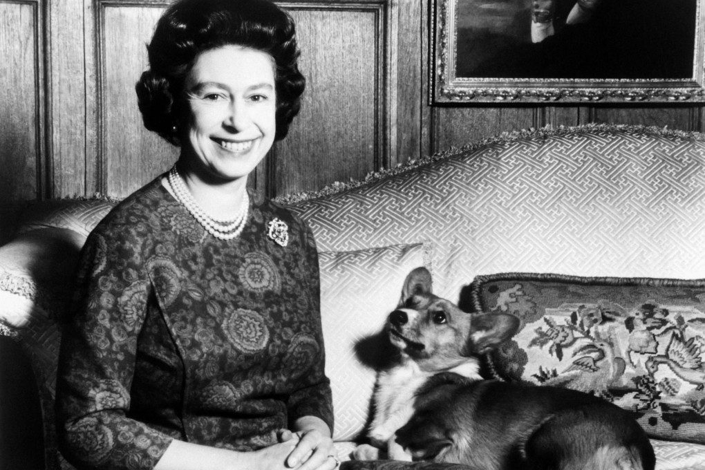 Queen Elizabeth with her corgi in 1970. Photo: Central Press / AFP