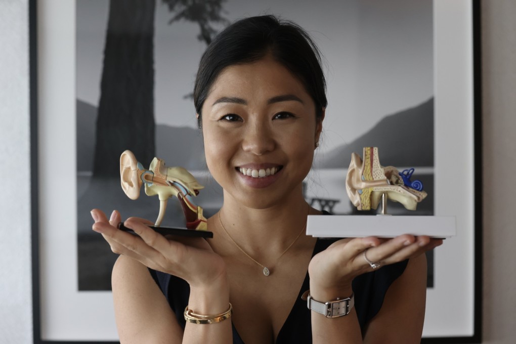 Hong Kong audiologist Eed Shen, at the ENT Laser Hearing and Speech Therapy Centre, in Central, explains how ears work. Photo: Jonathan Wong