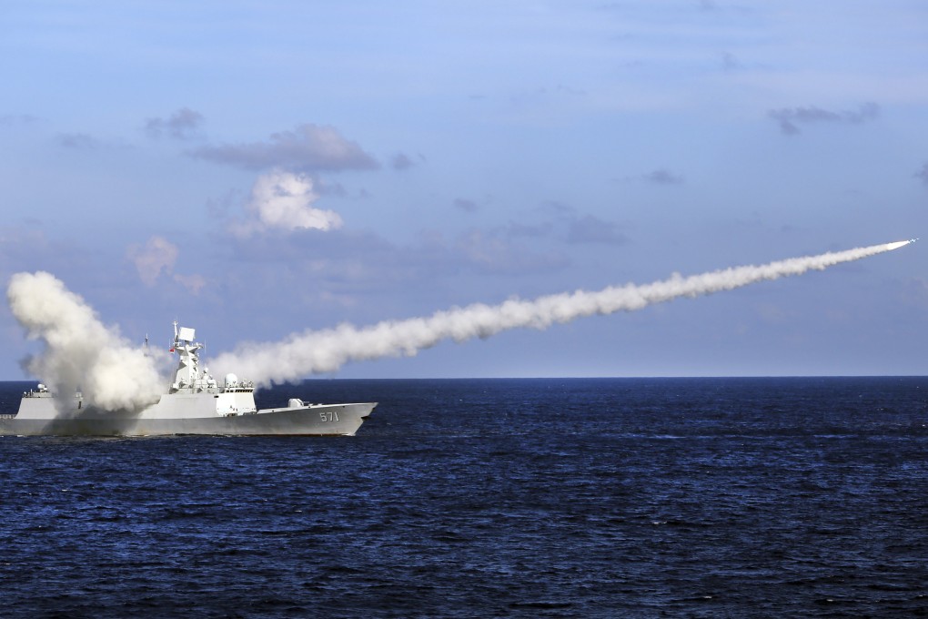 A file photo of a Chinese frigate launching an anti-ship missile during a military exercise near south China’s Hainan Island and Paracel Islands. Photo: Xinhua