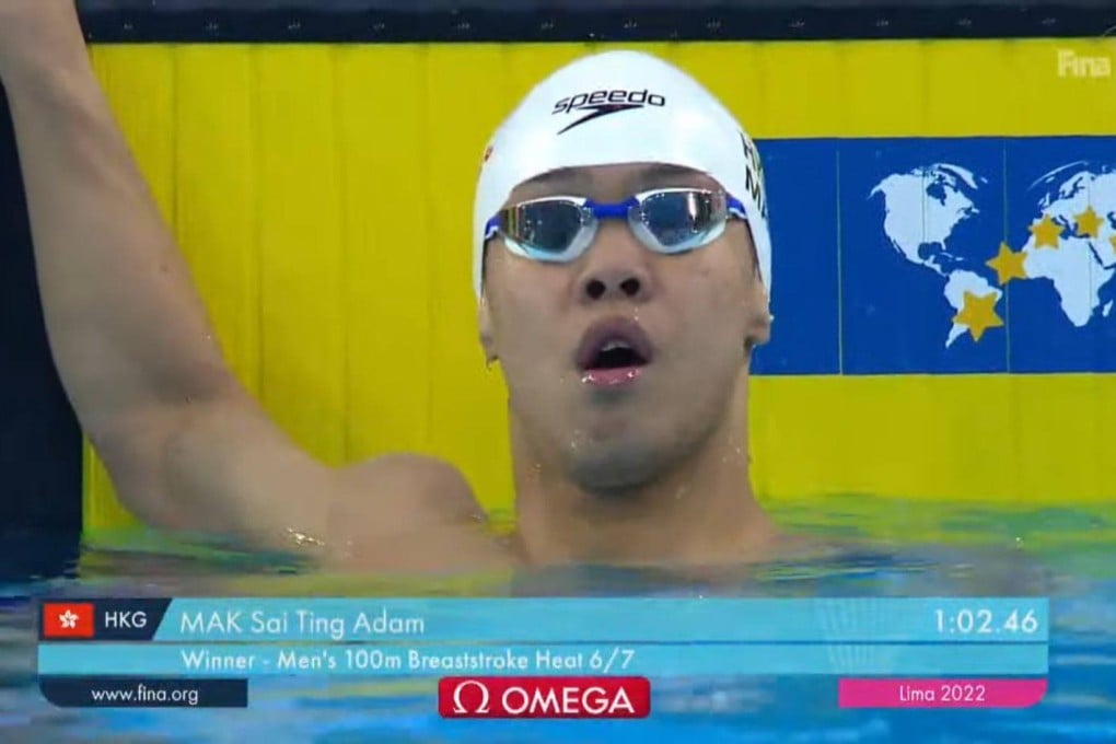Adam Mak Sai-ting made history for Hong Kong at junior level and will now target the seniors - only three days after finishing quarantine. Photo: FINA TV
