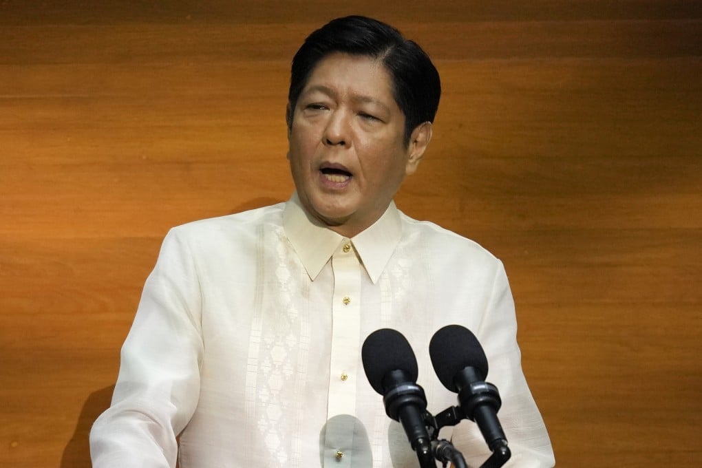 Philippine President Ferdinand Marcos Jnr delivers his first state of the nation address in, Quezon city, Philippines on July 25. Photo: Pool/AP/File