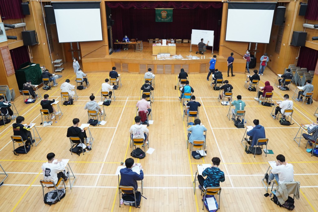 Pupils at Ying Wah Collage sit the Diploma of Secondary Education English exam on April 22. Photo: Hong Kong Examinations and Assessment Authority