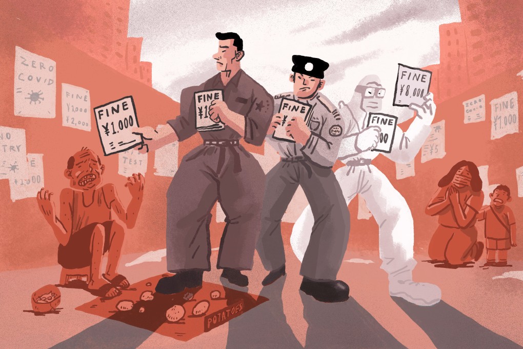 Heavy fines have become an increasingly common measure as local governments in China seek to bring in much needed revenue, revealing the tip of the iceberg for China’s fiscal predicament. Illustration: Brian Wang