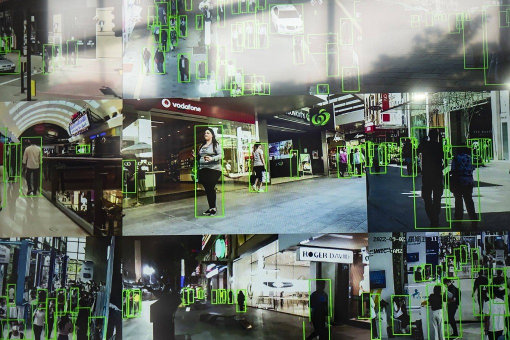 A facial recognition system is demonstrated on a screen at the World Artificial Intelligence Conference in Shanghai on September 2.  A US panel on China policy was urged on Tuesday to extend bans on US hi-tech sales to China. Photo: Bloomberg